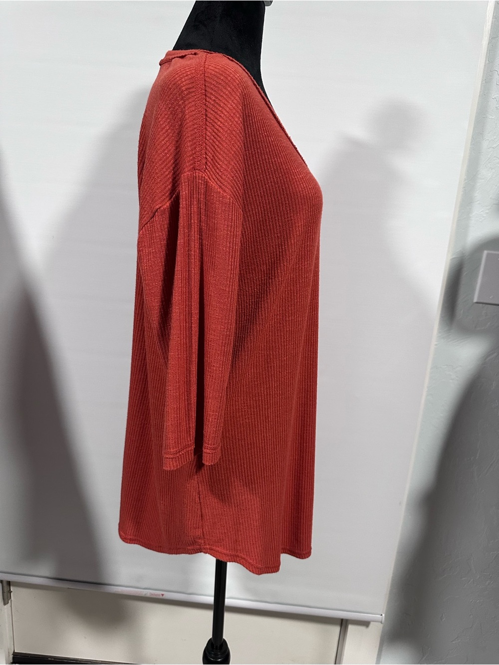 Terra & Sky Rust Ribbed Knit Top - Picture 4 of 5